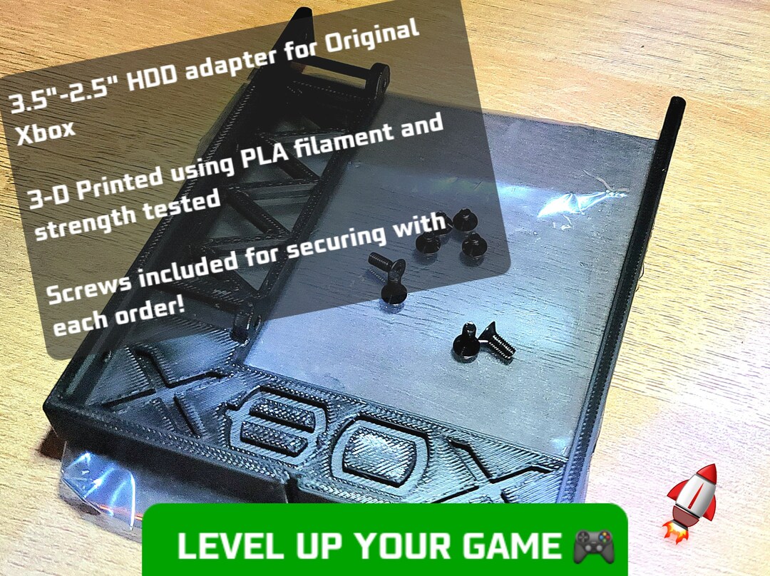 Original OG Xbox 2.5'' SSD Mount - 3-D Printed - 3.5'' to 2.5
