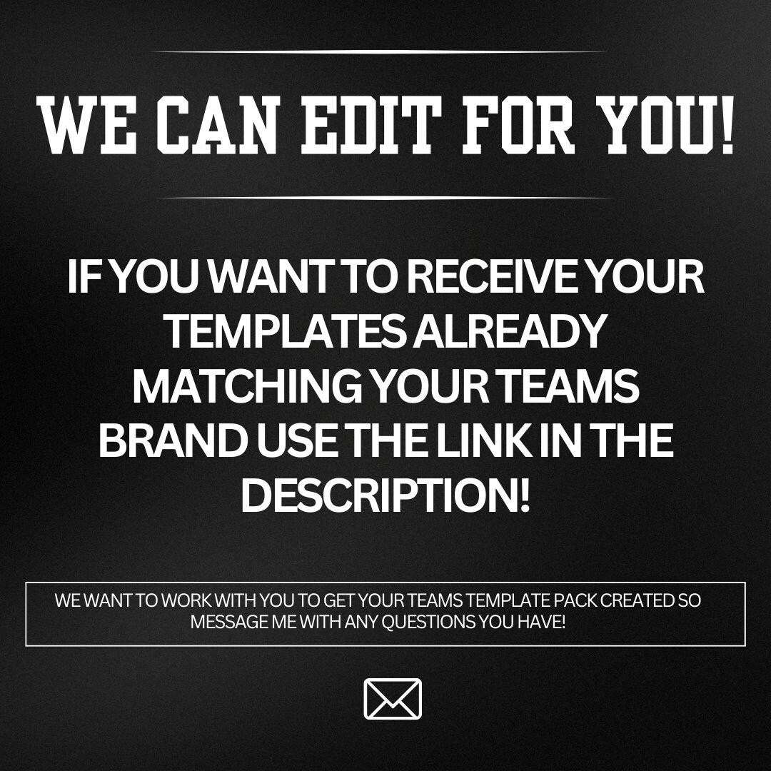 Football Template Canva Sports Team Social Media Template Customizable