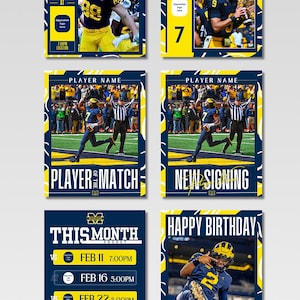 Football Canva Template Pack Social Media Graphics Bundle Instagram ...