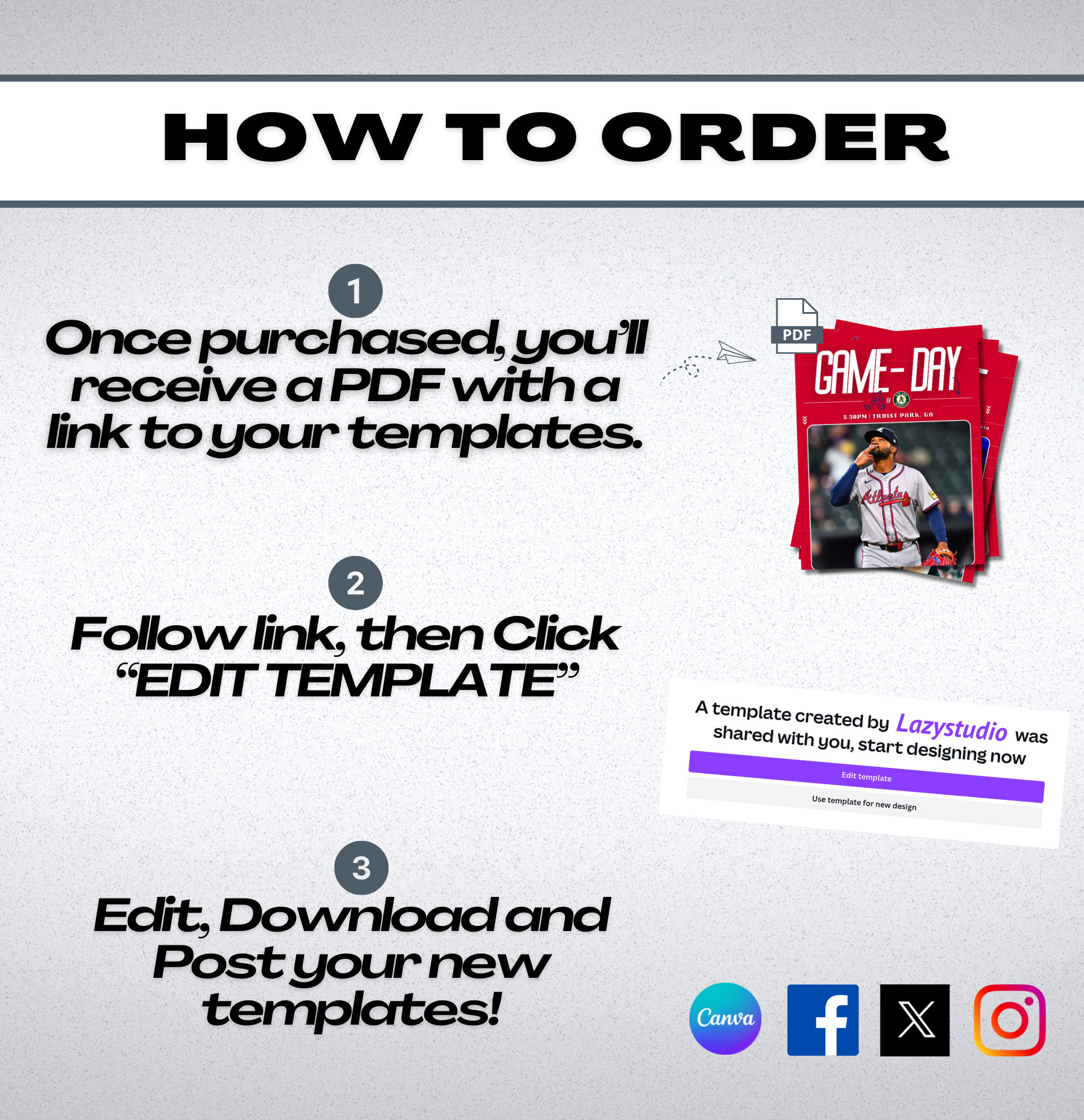 Baseball Canva Template Pack Social Media Graphics Bundle Sports ...