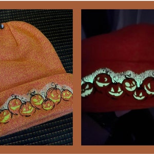 Halloween Pumpkin Glow in the Dark Beanie