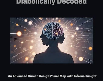 May include: Digital art featuring a silhouette of a person with a brain graphic overlayed. The brain is split into two halves, one blue and one pink, with a network of lines and glowing orbs in the background. Text reads "Diabolically Decoded".