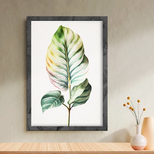 Botanical Leaf Prints,Calathea Plant,Bedroom,Monstera Wall Art,Tropical Palm Print,Wall Art,Greenery,Botanical Print,Living Room, Home