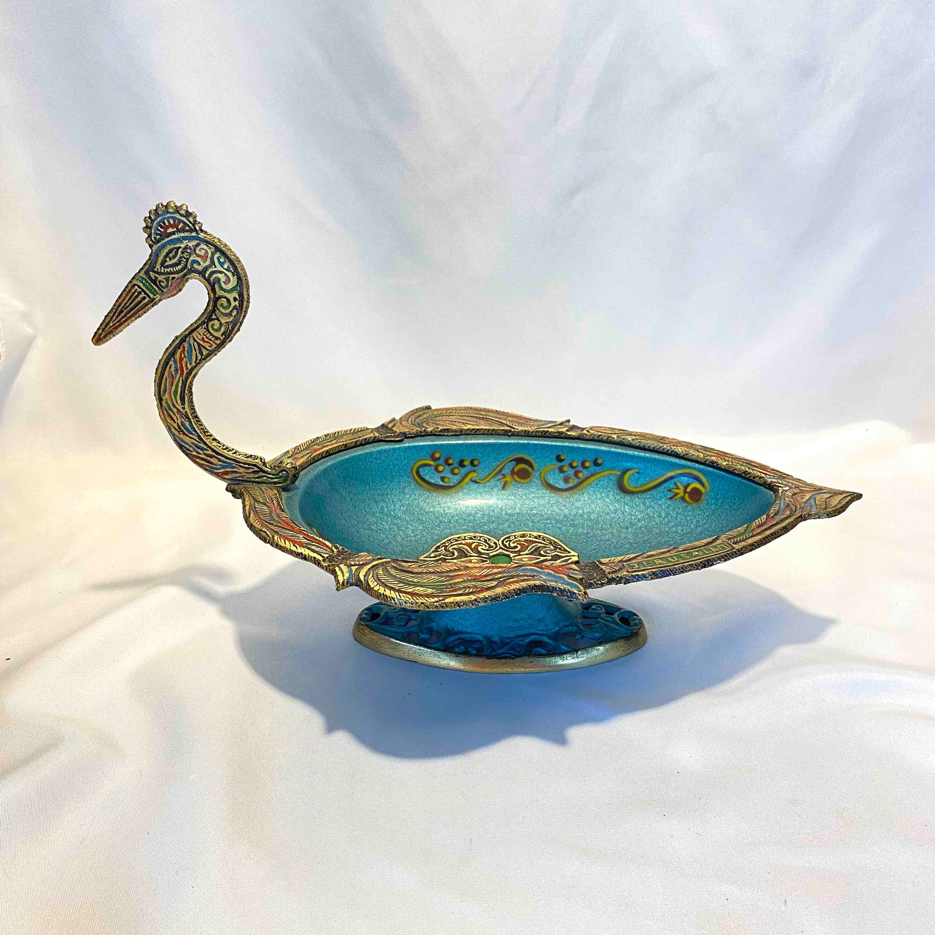 Cast Iron Peacock Serving Dish, Decorative Metal Standing Feathered Bird  Plate, Dried Fruit & Nut Serving and Storage Tabletop Platter 
