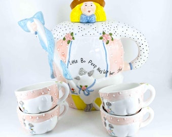 Department 56 Storybook Village Collection Little Bo Peep Tea Set 13348