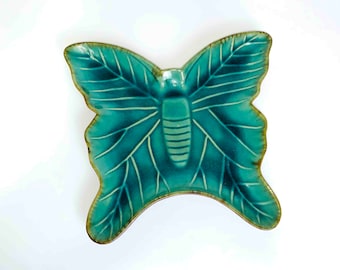 Fabulous Ceramic Moth or Butterfly Tray Serving Dish Cracker Barrel Nature's Garden