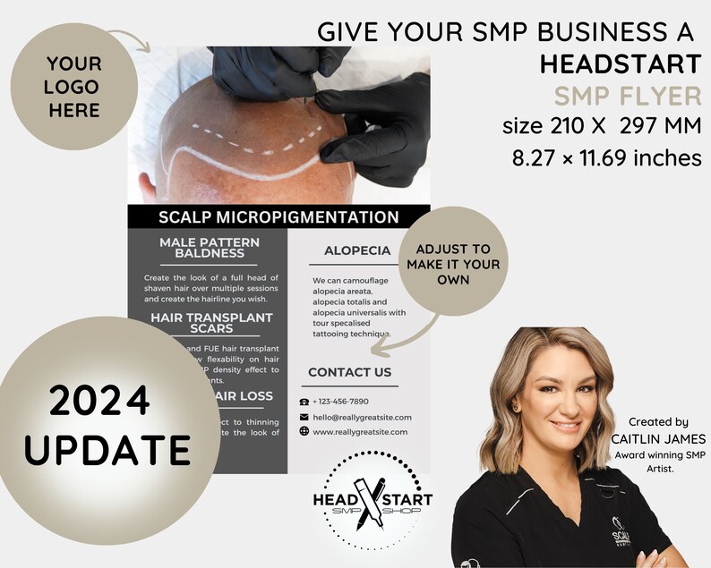 Premium Scalp Micropigmentation Flyer Template Scalp Micropigmentation ...