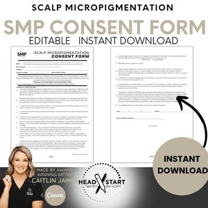 Editable SMP Client Consent Form | Scalp Micropigmentation Template (A4 & US Letter Canva PDF)