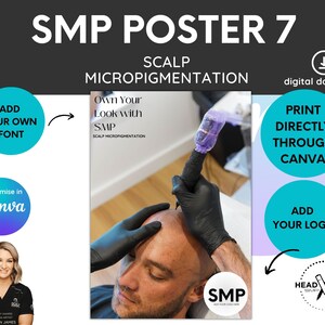 Plakat SMP: Szablon do mikropigmentacji skóry głowy (wersja cyfrowa do pobrania)