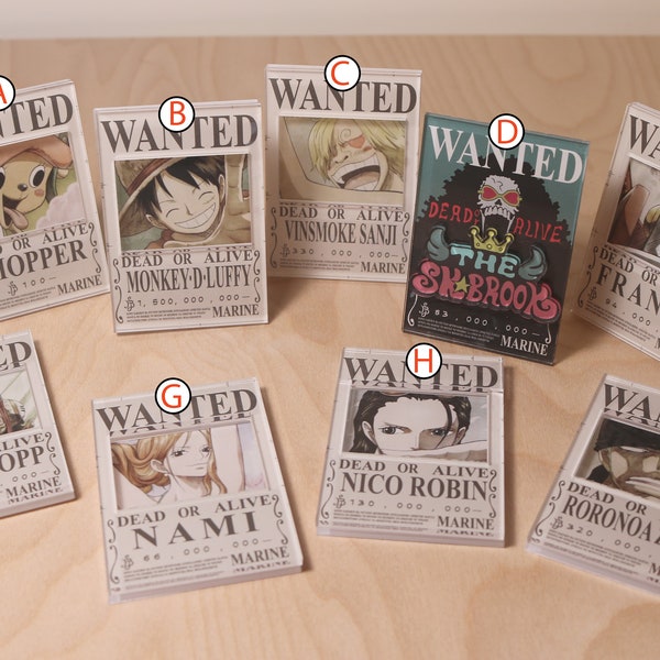 Anime Wanted Poster Collectible - Pirates Anime Wanted Poster, Anime Ornaments, Car Freshener, Anime Magnets, Souvenir