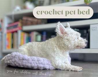 Handmade Crochet Pet Bed | Cozy Cat Basket Nest | Small Dog Bed