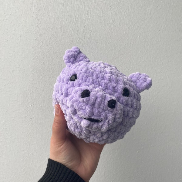 Handmade crochet hippo/amigurumi hippo/amigurumi purple hippo/handmade hippo/crochet hippo/crochet animal/amigurumi animal/amigurumi