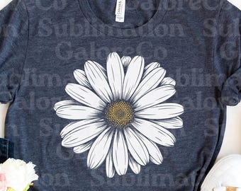 Daisy PNG, Flower SVG, Spring Daisy Top DTF, Spring Flower Png, White Flower Png, Daisy Sublimation, Sunflower Png, Instant Download