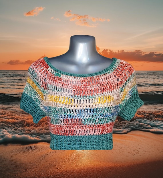 Sunset Canyon Summer Crop-Top, Women's Small/Medium Summer Top