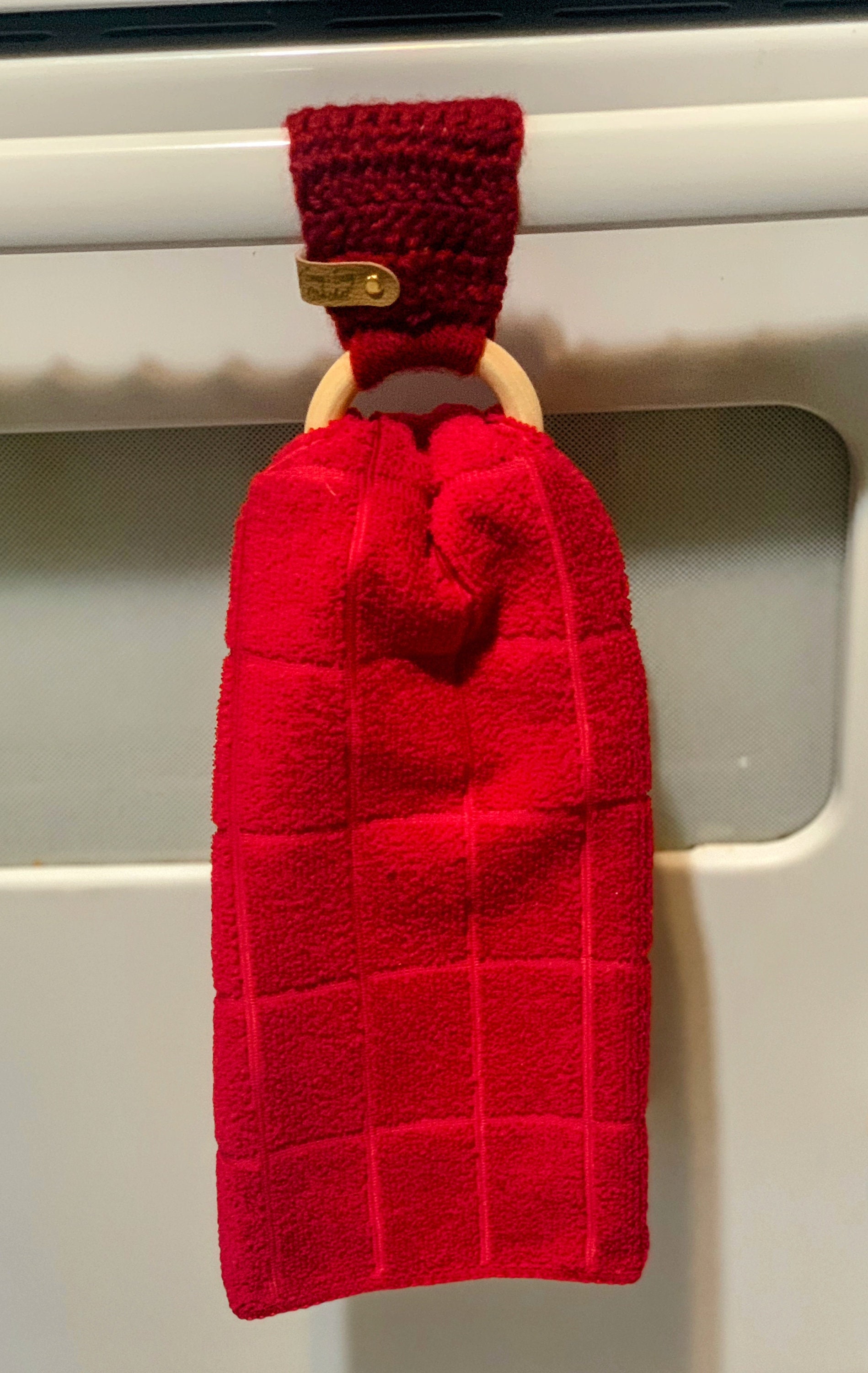 Kitchen Towel Holder Tea Towel Holder Oven Door Towel Ring Kitchen Decor Handmade Crochet Boho