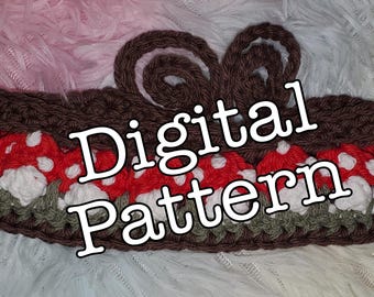 Cotton Mushroom Headband Crochet Pattern PDF Download