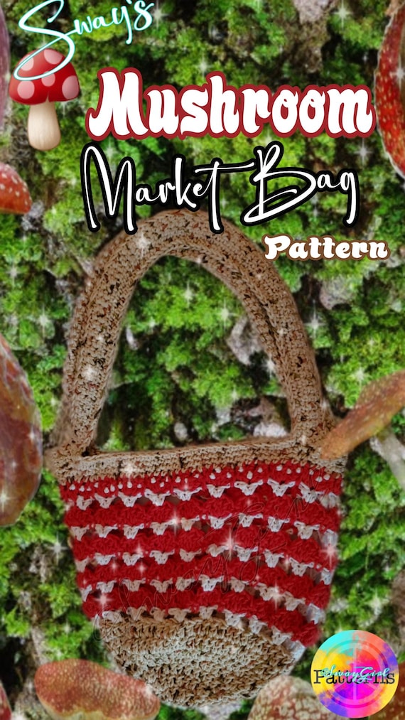 Boho Mushroom Market Bag, PATTERN PDF