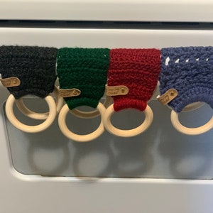 Crochet Kitchen Towel Holder: Boho Farmhouse Oven Door Ring
