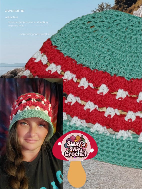 Sway's Mushroom Bucket Hat Pattern PDF instant download crochet pattern