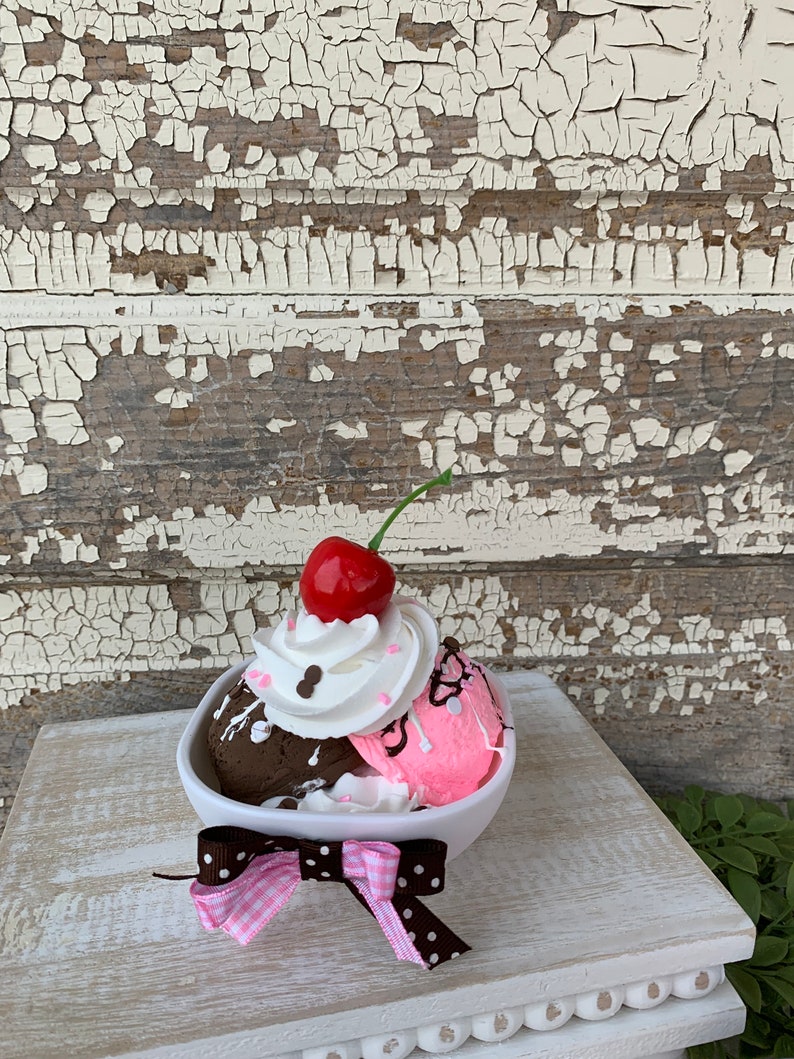 Neapolitan Faux Bowl Ice Cream Neapolitan Decor Neapolitan Tiered Tray ...