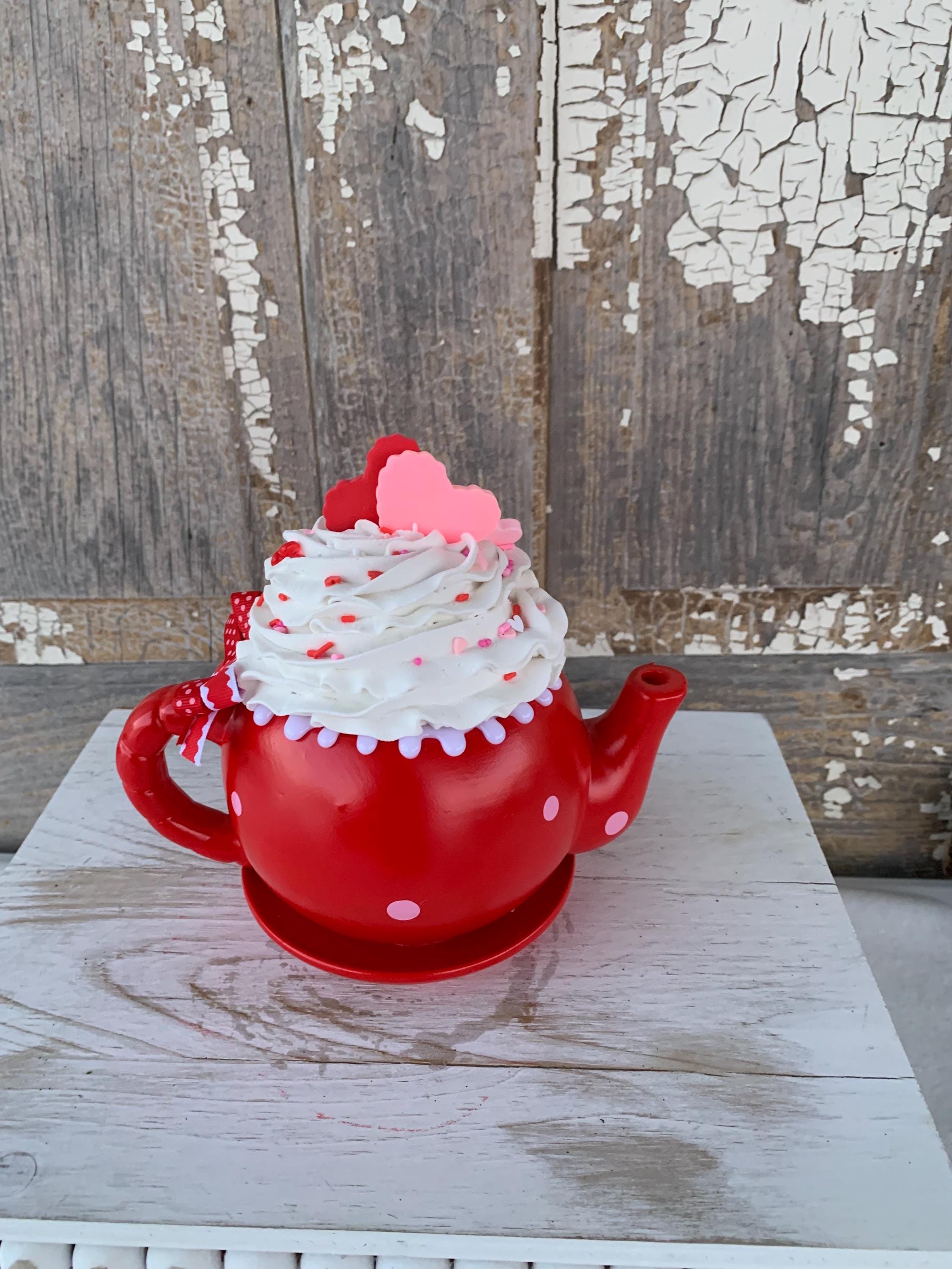 Fake Valentine Tea Pot Fake Valentine Hearts Valentine Tiered Tray ...