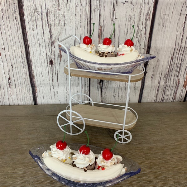 Banana split Faux Decor Tiered Tray Decor fake photo prop