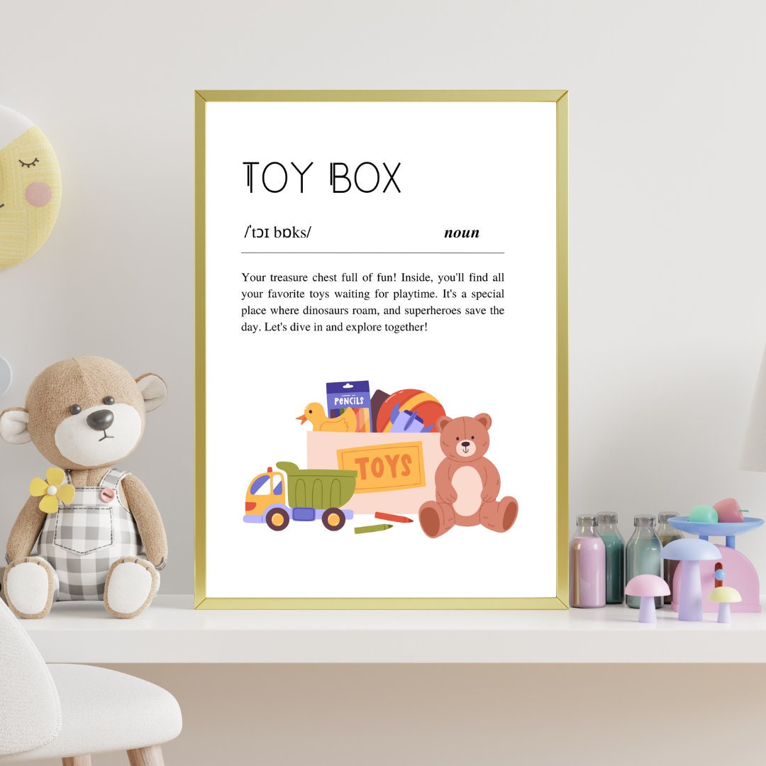Toy Box Definition Poster Instant Digital Download Etsy