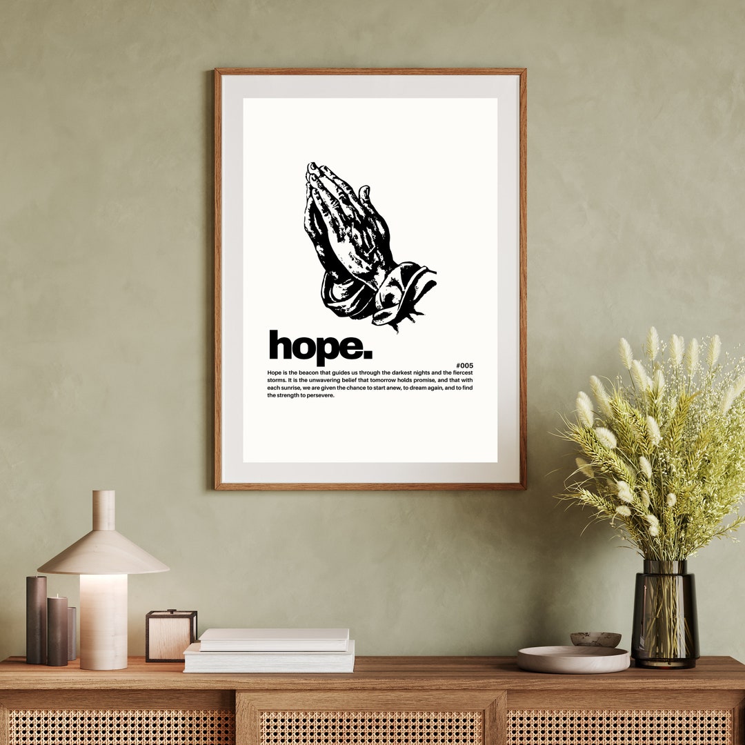 Hope Shine Motivational Wall Art Encouraging Typography Print Instant ...