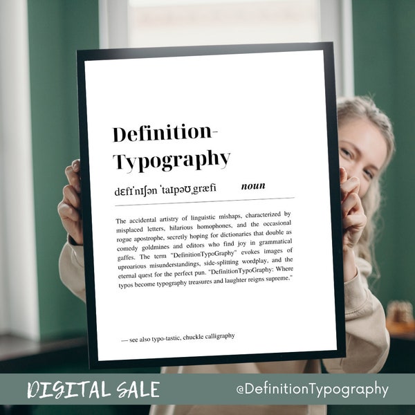Definition Typography Art | Printable Wall Decor | Digital Download | Wordplay Prints | Home Office Decor | Unique Typography Gifts