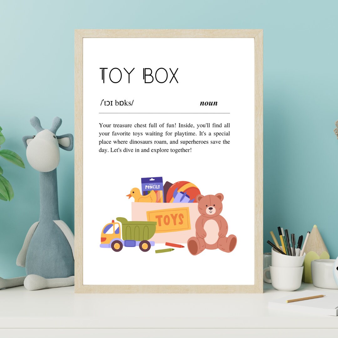 Toy Box Definition Poster Instant Digital Download Etsy