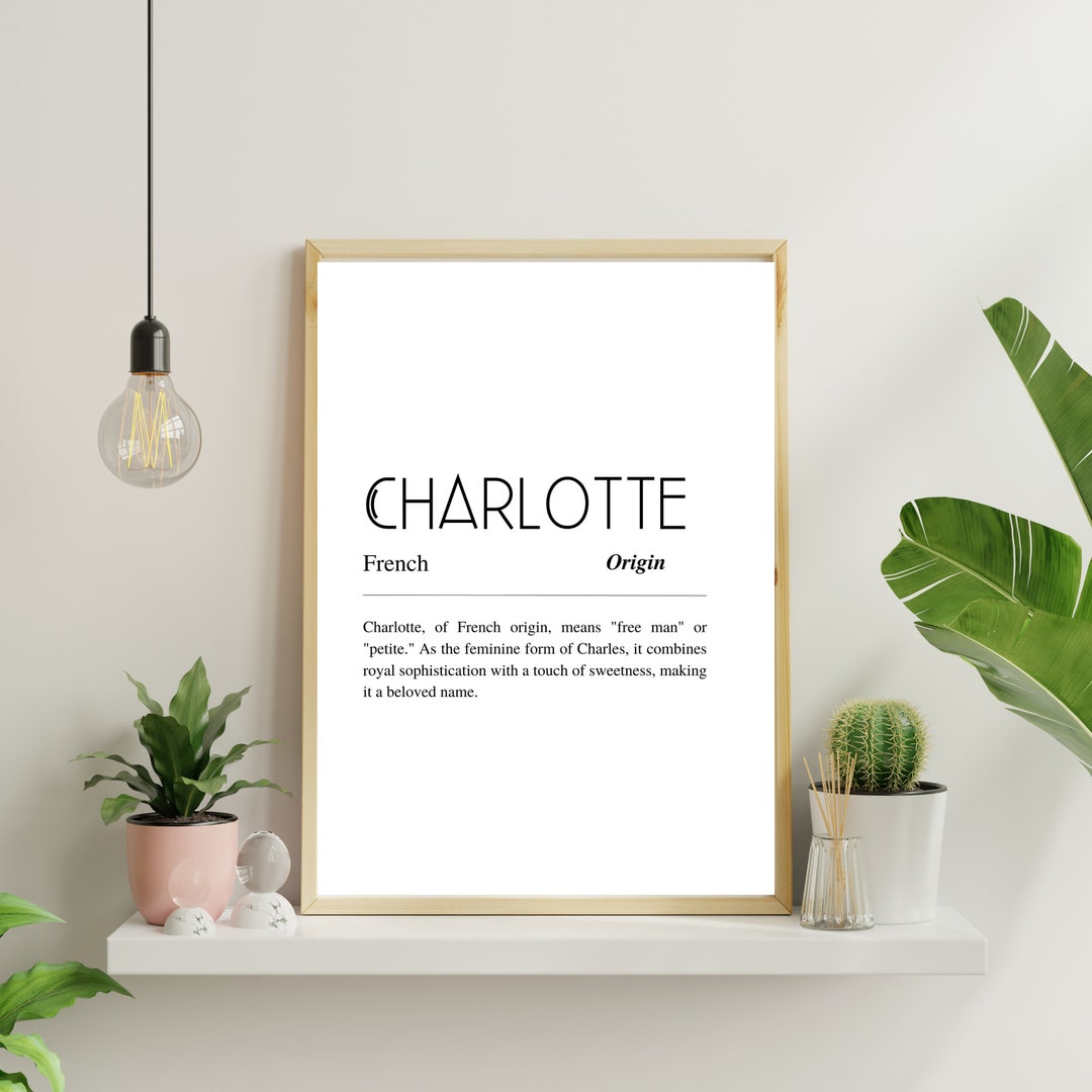 Charlotte Definition Poster, Personalized Name Art Print, Instant