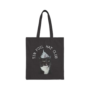 Tin Foil Hat Club Tote Bag, Tin Foil Hat, Conspiracy Theory, , Conspiracy Theorist Gift, Conspiracy Theories