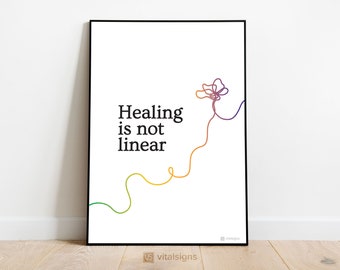 Healing is not Linear Print – Mental Health Line Art (digitale download)