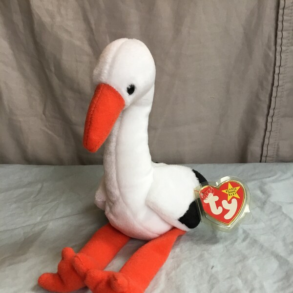 Ty Beanie Baby, "Stilts" the Stork, vintage, great shape