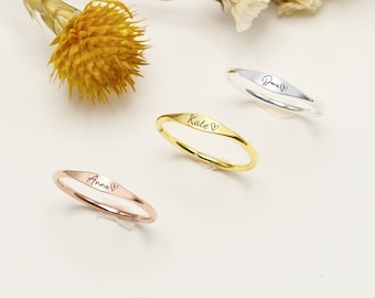 Delicate Gold Name Rings,Engraved Name Ring,Personalized Mothers Jewelry,Dainty Silver Jewelry,Birthday Gifts,Mothers Gifts,Bridesmaid Gifts