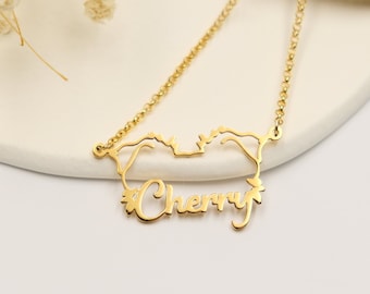 Custom Dog Name Necklace,Personalized Dog Ears Necklace,Custom Pet Jewelry,Pet Name Necklace,Pet Memorial Gift, Gift for Her,Pet Lover Gifts