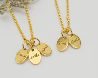 Sierlijke familienaam ketting, aangepaste gegraveerde naam ketting, gouden mama ketting, handgemaakte sieraden, moeders ketting, verjaardag, moederdagcadeaus