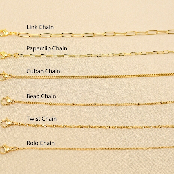 Minimalistische gouden ketting, sierlijke Rolo-ketting, link paperclipketting, kralenketting, kinketting, twistketting, dagelijkse kettingketting, gepersonaliseerde geschenken