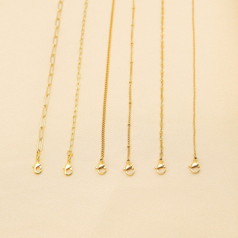 Minimalistische gouden ketting, sierlijke Rolo-ketting, link paperclipketting, kralenketting, kinketting, twistketting, dagelijkse kettingketting, gepersonaliseerde geschenken afbeelding 7