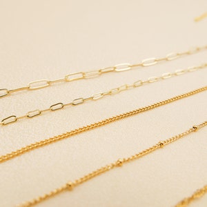 Minimalistische gouden ketting, sierlijke Rolo-ketting, link paperclipketting, kralenketting, kinketting, twistketting, dagelijkse kettingketting, gepersonaliseerde geschenken afbeelding 8