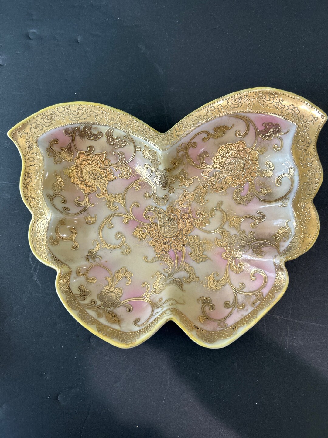 Antique Butterfly Candy Dish Gold Guilded Dated 18751911 Etsy