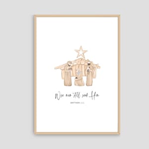 Digital Print - Wise Men still Seek Him Matthew Nativity Christmas Christian Digital Download Prints, Scripture, Bible Verse, Decor Wall Art