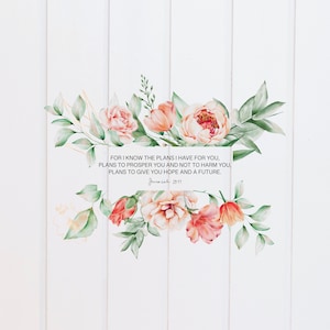 Archivo PNG: Porque yo sé los planes que tengo para ti Jeremías 29:11 Corona floral, Diseños de las Escrituras Versículo de la Biblia, Cristiano, Gráfico de sublimación
