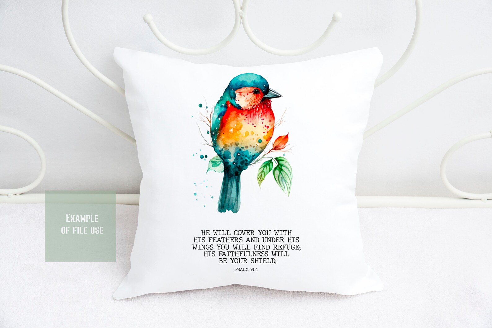PNG File - He Will Cover You With His Wings Psalm Hummingbird, Digital ...