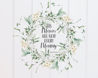 PNG FILE - His Mercies Are New Every Morning Sunshine Lamentations Scripture Designs, Bible Verse Design, Christian, Sublimation Graphic