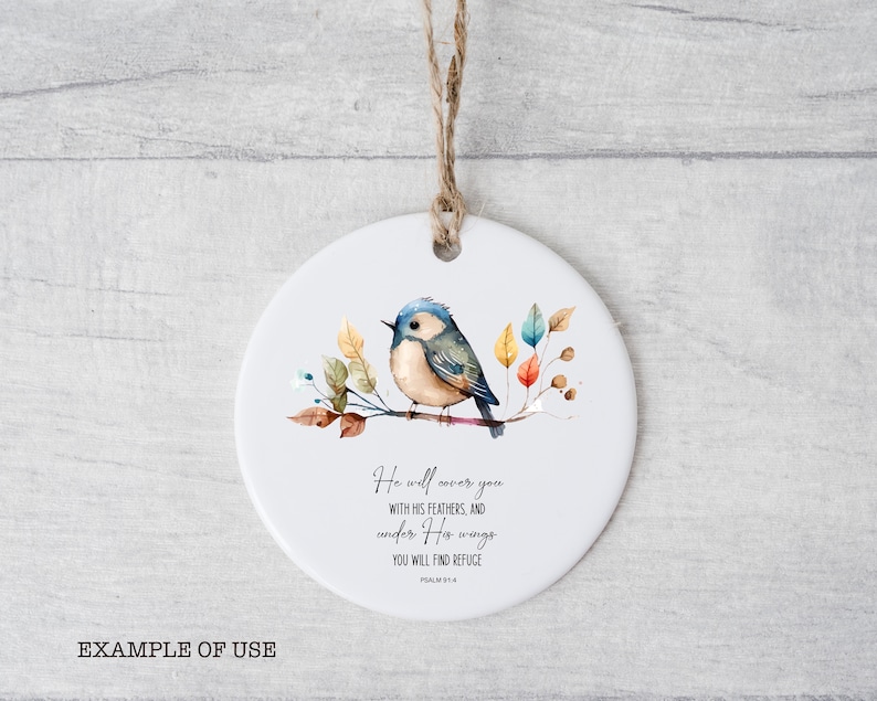 PNG File He Will Cover You With His Wings Psalm Hummingbird, Digital ...