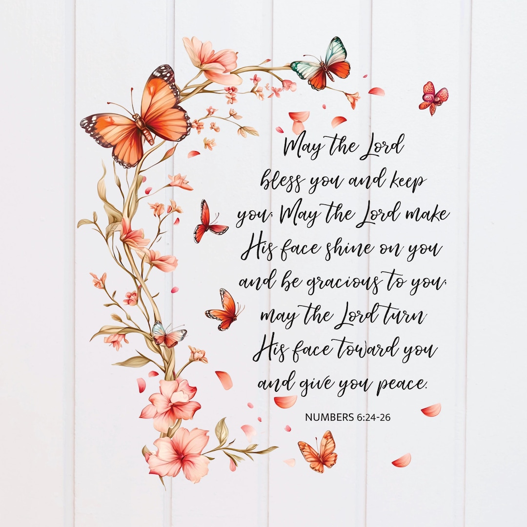 PNG - May the Lord Bless You and Keep You Numbers PNG, Butterfy ...