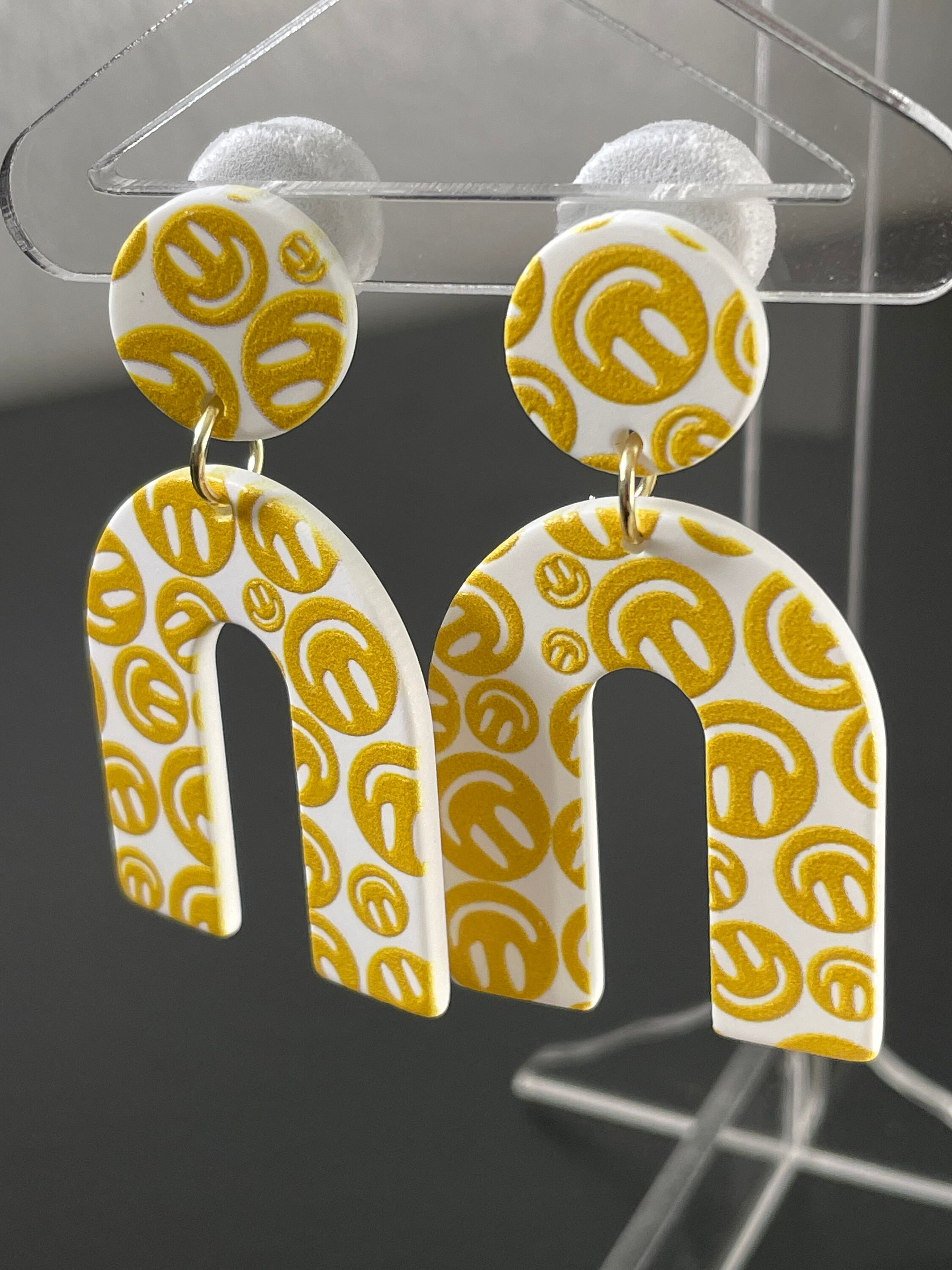 Smiley Face Upsidedownu Earrings Etsy