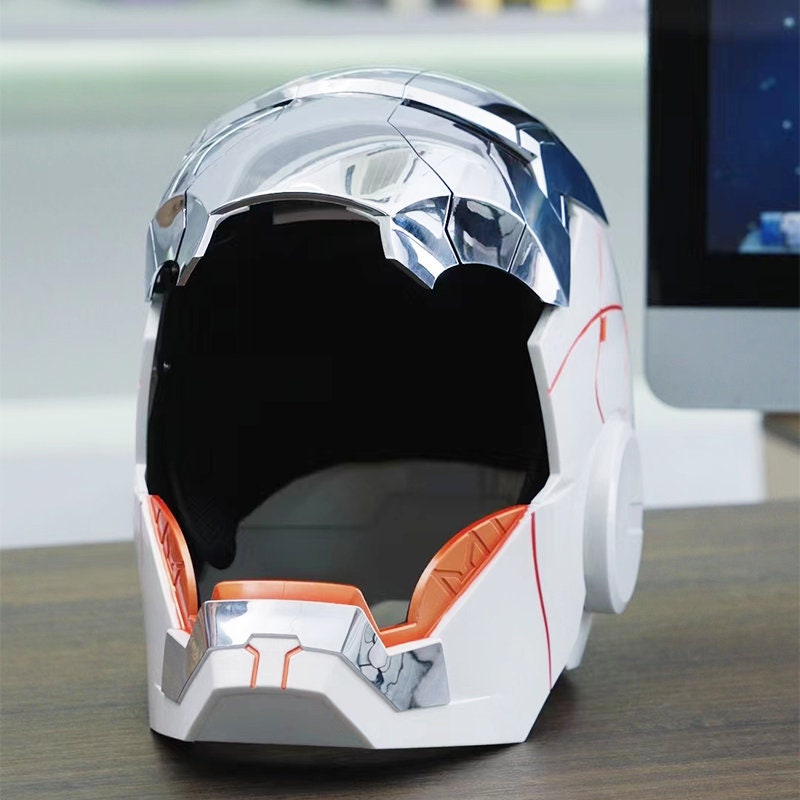 White Iron Man Helmet Jarvis Mask MK5 Cosplay Helmet Mask11 Etsy