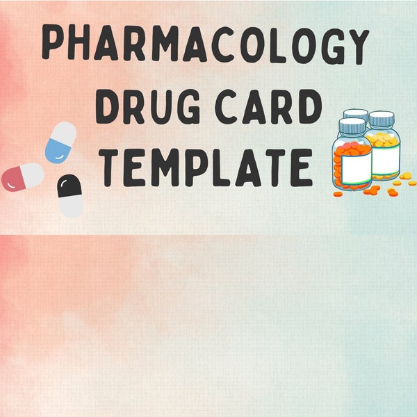 Pharm Card Template Etsy